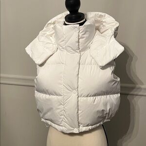 Lululemon Athletica White Cropped Puffer Vest